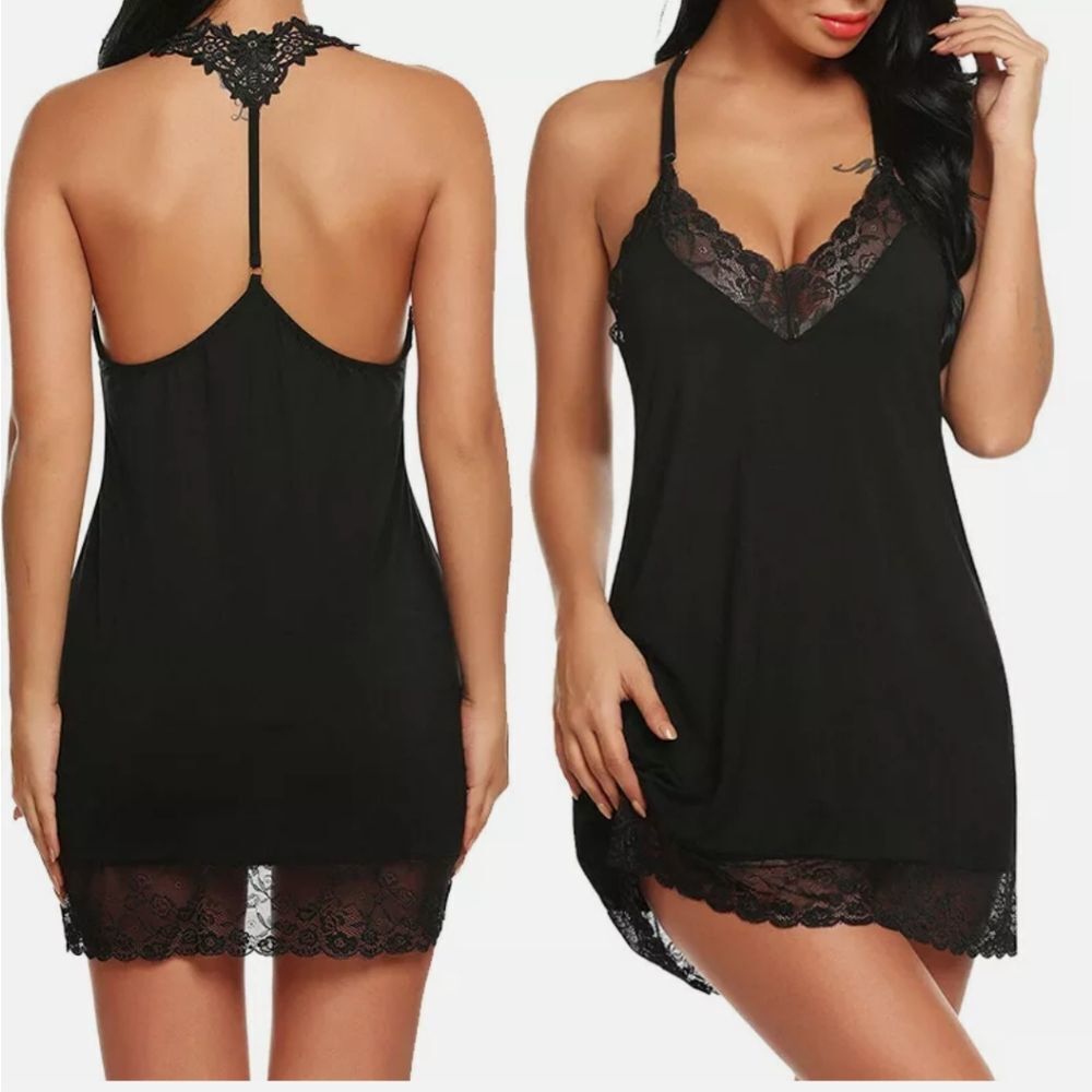 Sexy Women Chemise Lingerie Lace Cotton Trim Babyd